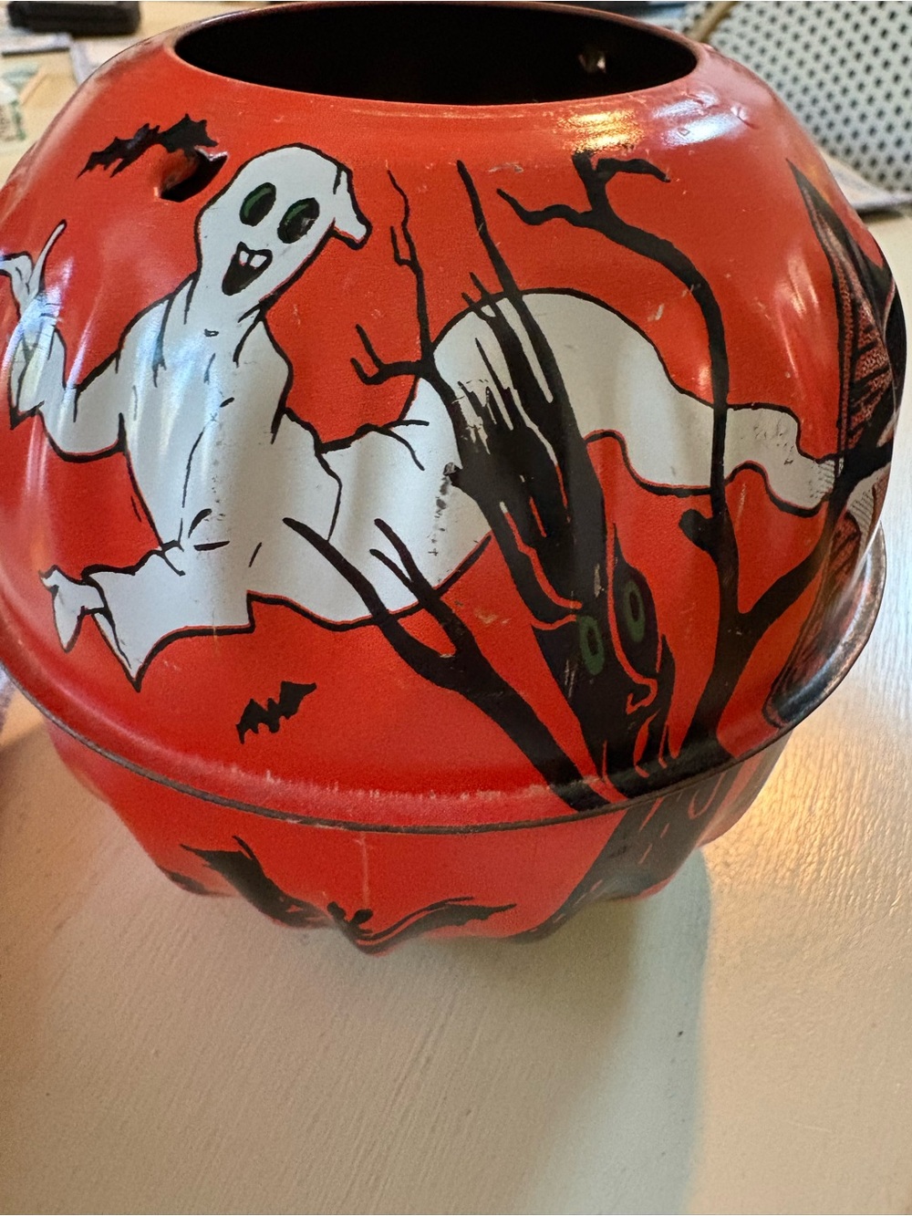 Vintage Trick or Treat Pumpkin Candy Pail - Orange - Picture 7 of 7